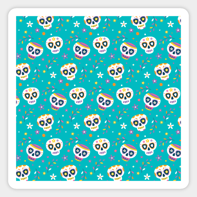 brightly colored skulls Magnet by Inspired-DS